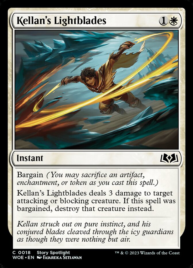 Kellan's Lightblades – Common Magic: The Gathering card from Wilds of Eldraine (#18)