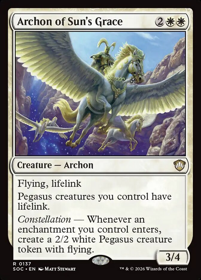 Archon of Sun's Grace – Rare Magic: The Gathering card from Secrets of Strixhaven Commander (#137)