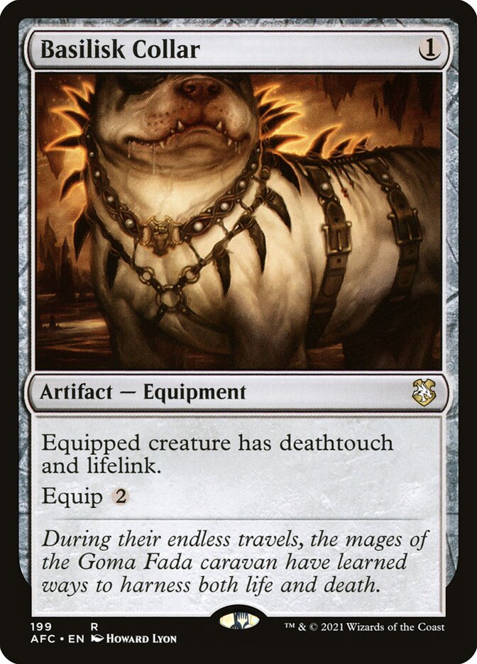 Basilisk Collar – Rare Magic: The Gathering card from Forgotten Realms Commander (#199)
