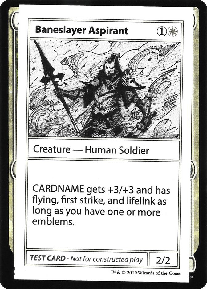 Baneslayer Aspirant – Rare Magic: The Gathering card from Mystery Booster Playtest Cards 2021 (#3)