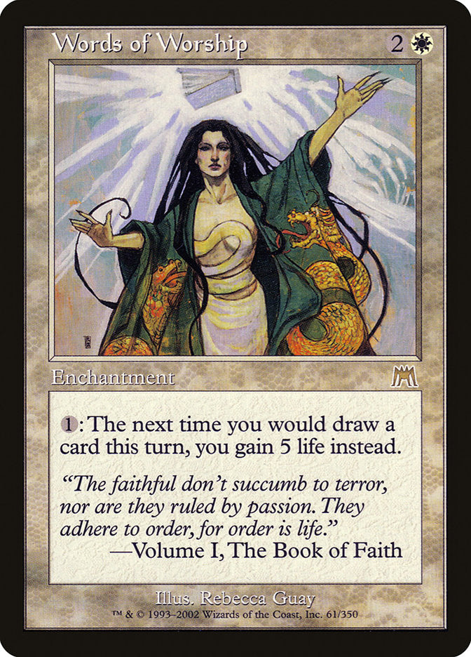 Words of Worship – Rare Magic: The Gathering card from Onslaught (#61)