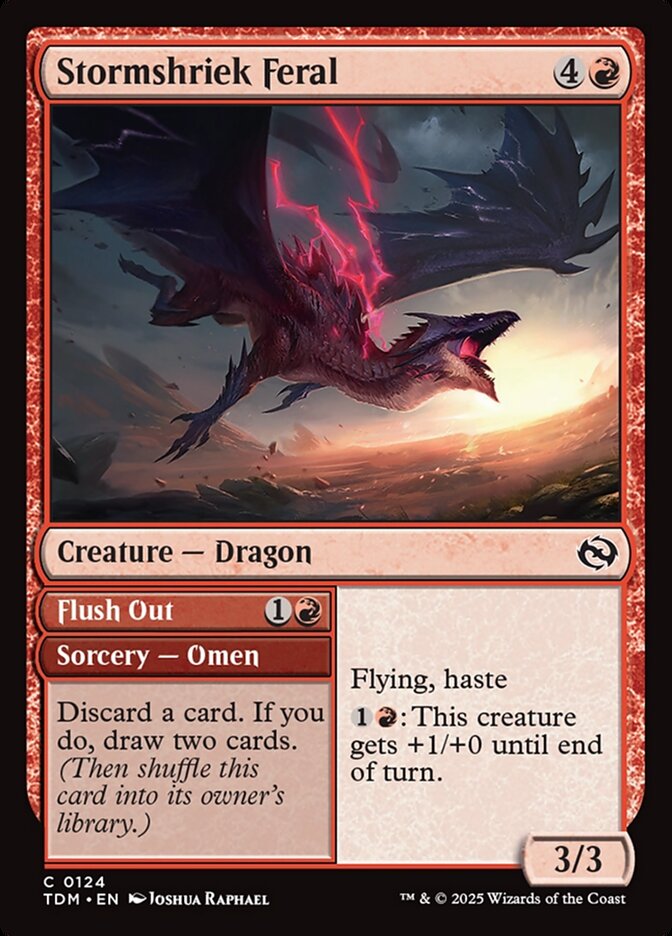 Stormshriek Feral // Flush Out – Common Magic: The Gathering card from Tarkir: Dragonstorm (#124)