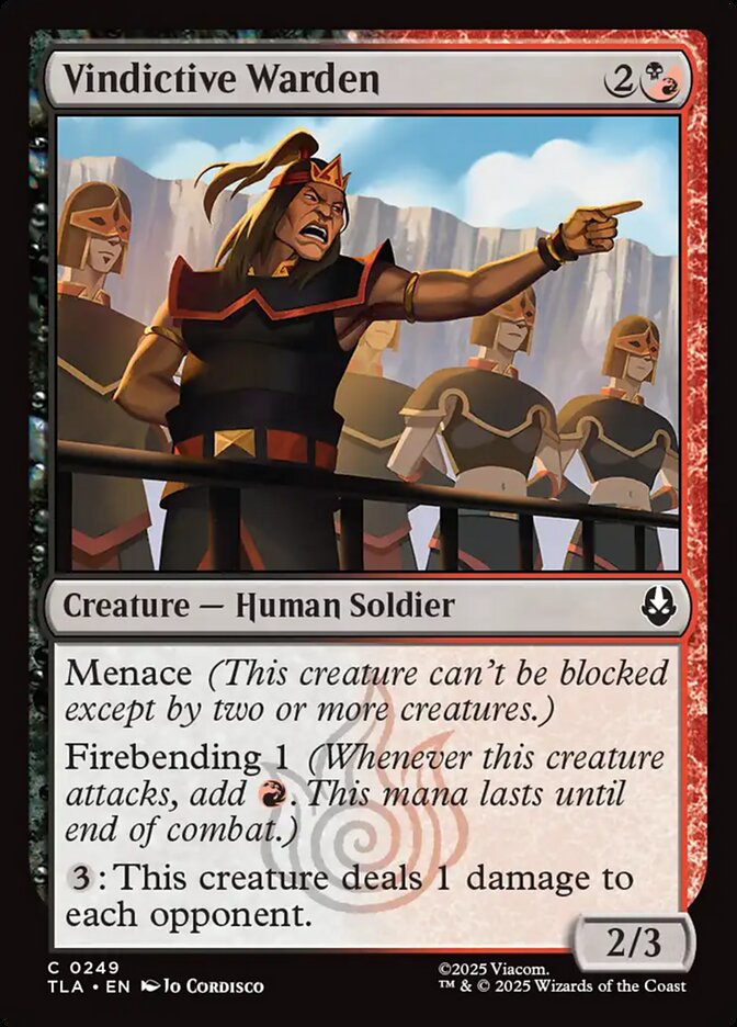 Vindictive Warden – Common Magic: The Gathering card from Avatar: The Last Airbender (#249)