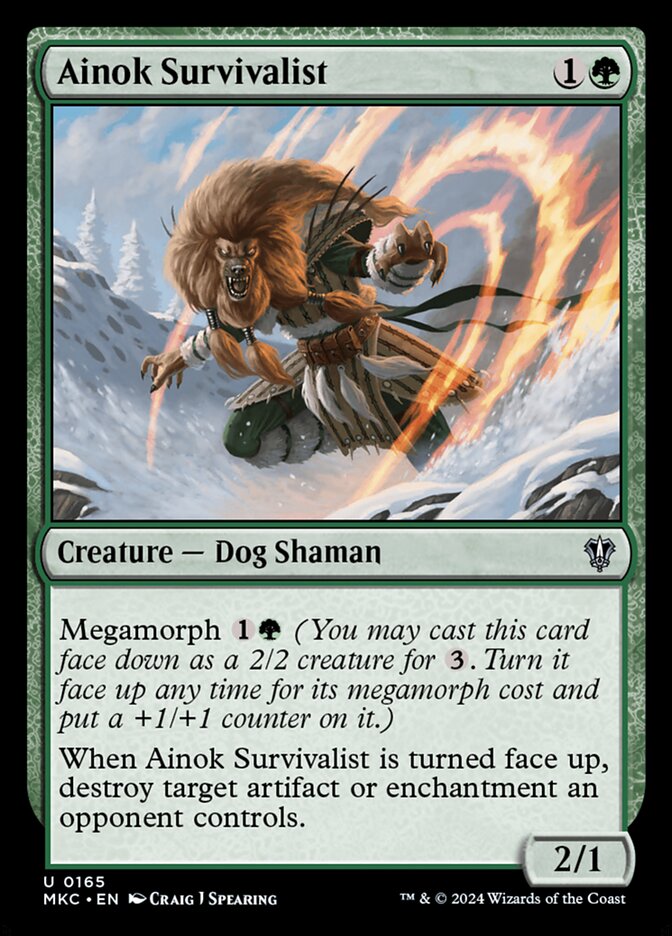 Ainok Survivalist – Uncommon Magic: The Gathering card from Murders at Karlov Manor Commander (#165)