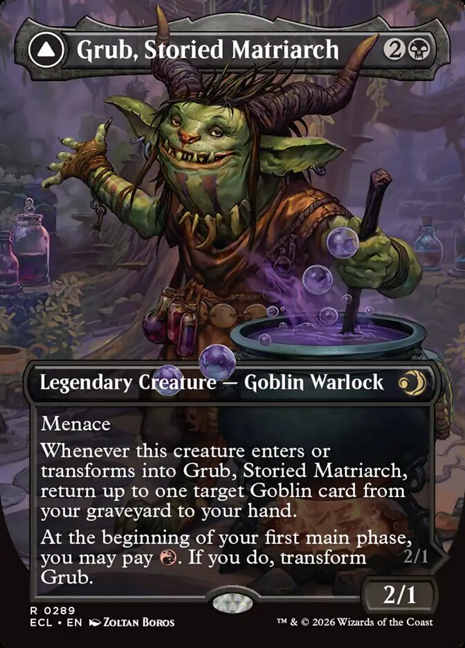 Grub, Storied Matriarch // Grub, Notorious Auntie – Rare Magic: The Gathering card from Lorwyn Eclipsed (#289)
