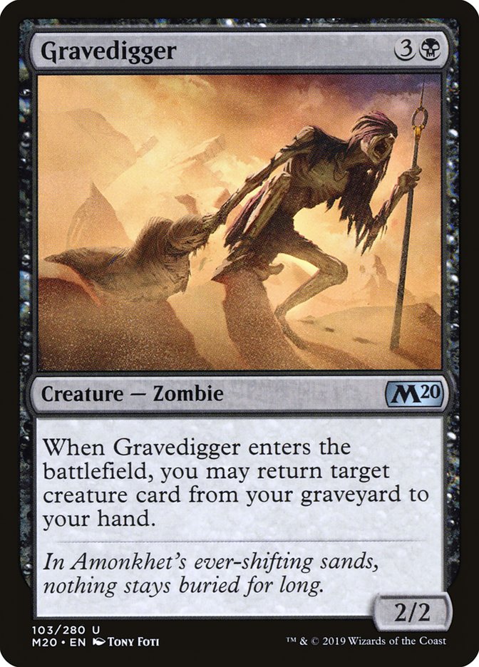 Gravedigger – Uncommon Magic: The Gathering card from Core Set 2020 (#103)