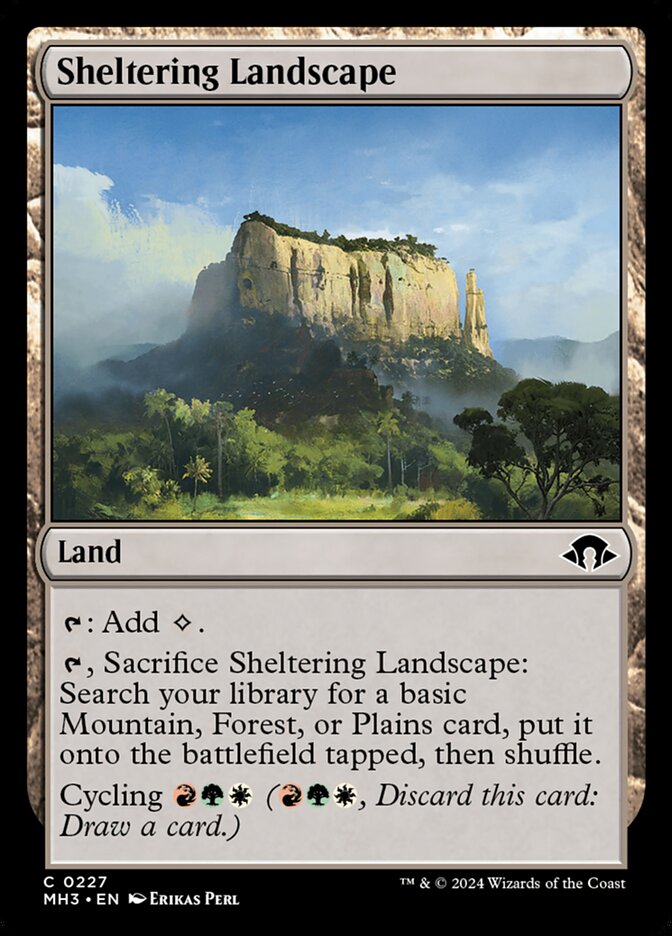 Sheltering Landscape – Common Magic: The Gathering card from Modern Horizons 3 (#227)
