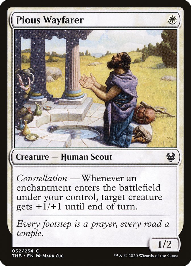 Pious Wayfarer – Common Magic: The Gathering card from Theros Beyond Death (#32)