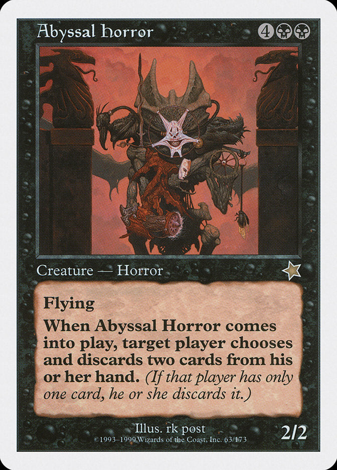 Abyssal Horror – Rare Magic: The Gathering card from Starter 1999 (#63)