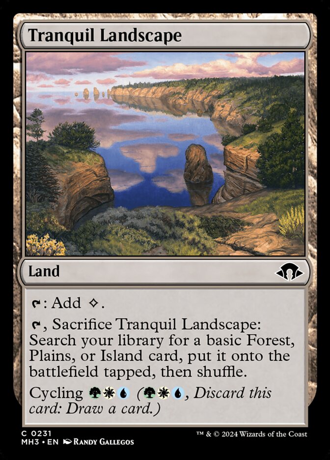 Tranquil Landscape – Common Magic: The Gathering card from Modern Horizons 3 (#231)