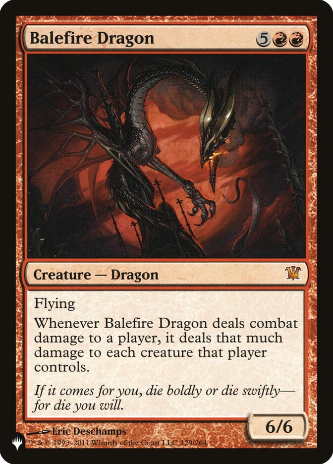 Balefire Dragon – Mythic Magic: The Gathering card from The List (#ISD-129)