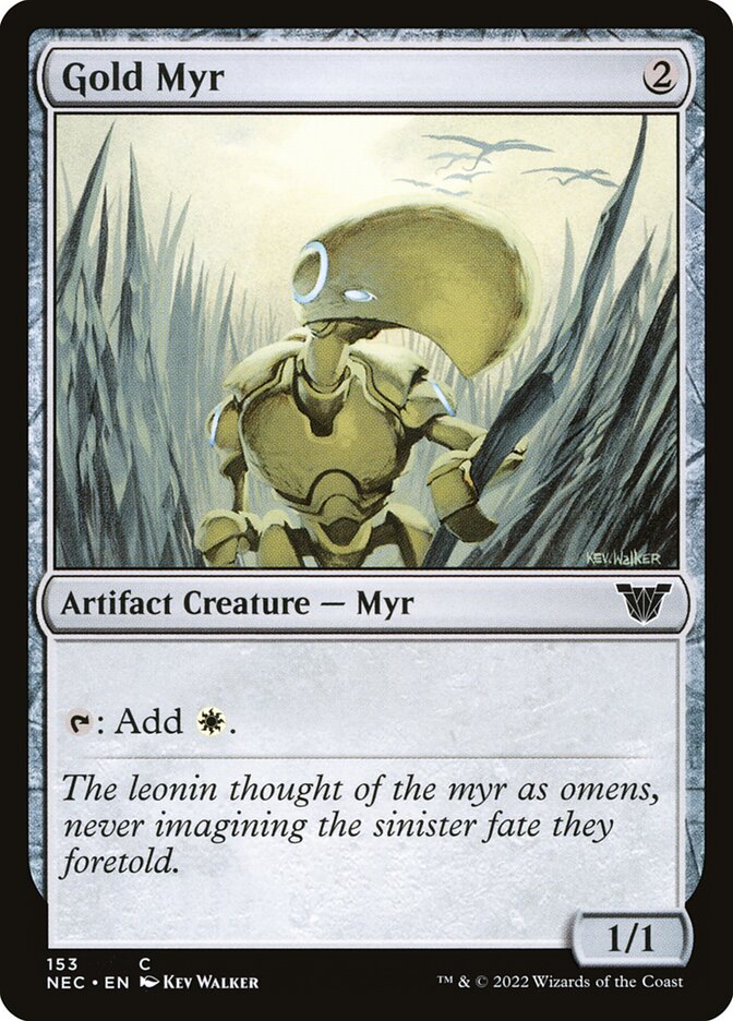 Gold Myr – Common Magic: The Gathering card from Neon Dynasty Commander (#153)