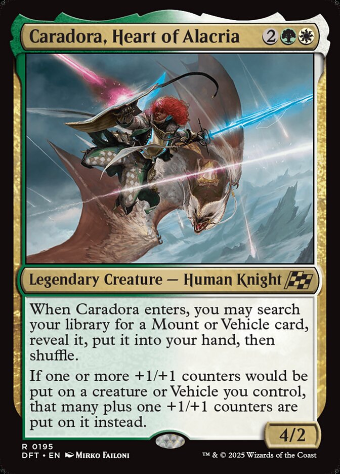 Caradora, Heart of Alacria – Rare Magic: The Gathering card from Aetherdrift (#195)