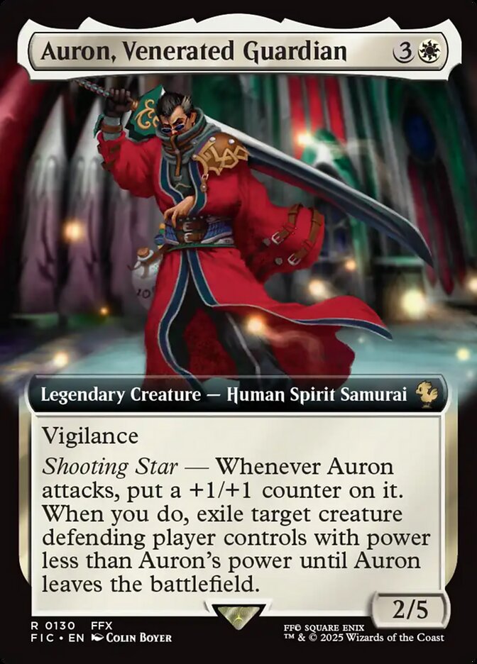 Auron, Venerated Guardian – Rare Magic: The Gathering card from Final Fantasy Commander (#130)