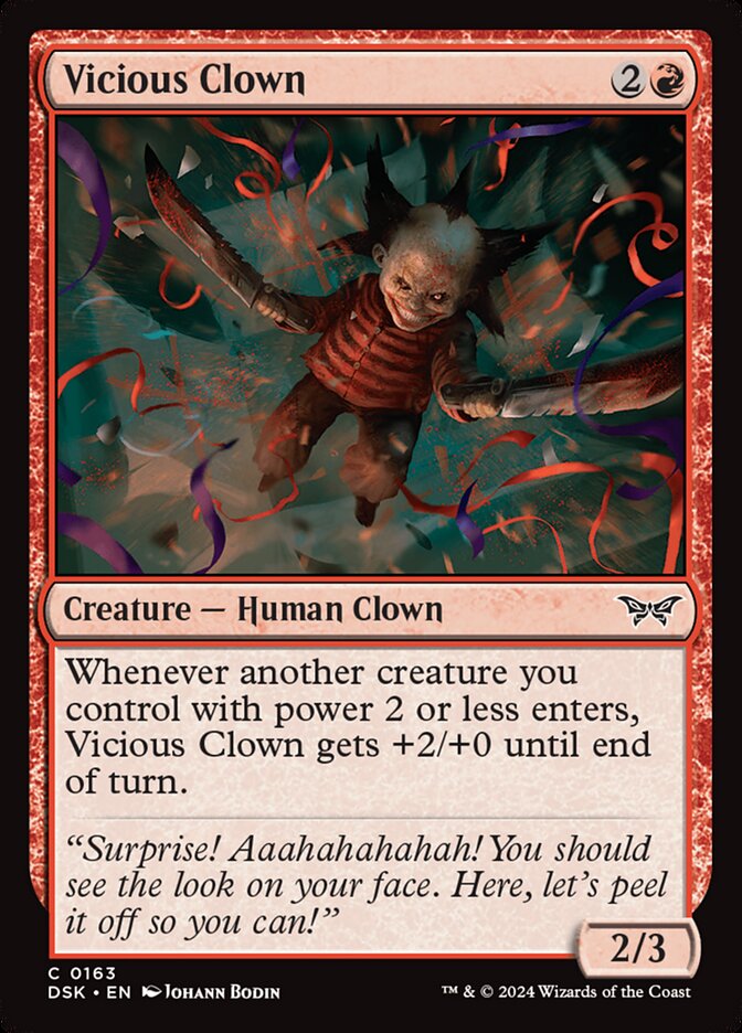 Vicious Clown – Common Magic: The Gathering card from Duskmourn: House of Horror (#163)