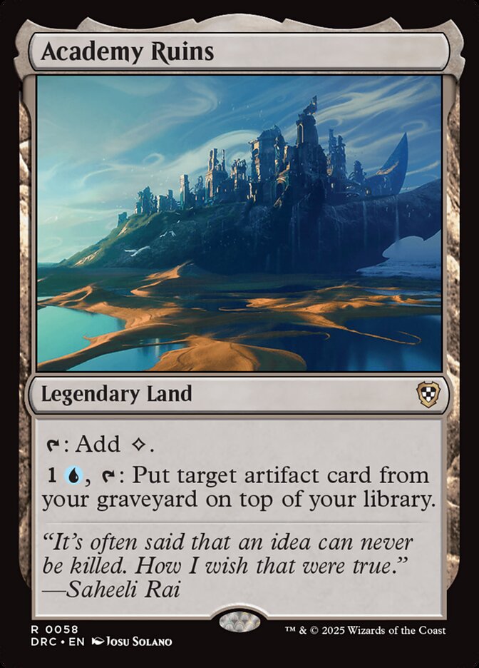 Academy Ruins – Rare Magic: The Gathering card from Aetherdrift Commander (#58)