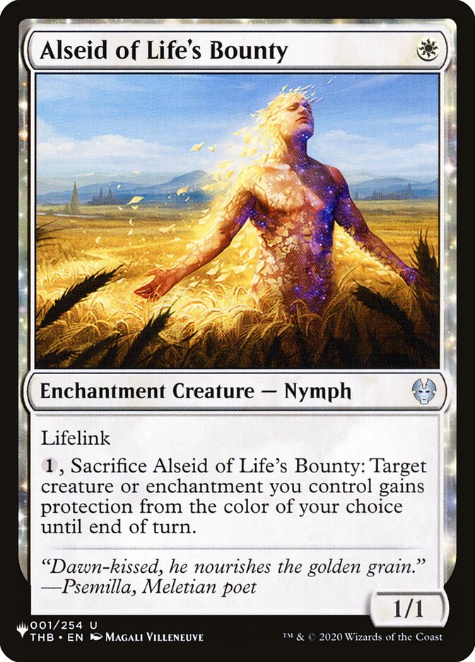 Alseid of Life's Bounty – Uncommon Magic: The Gathering card from The List (#THB-1)