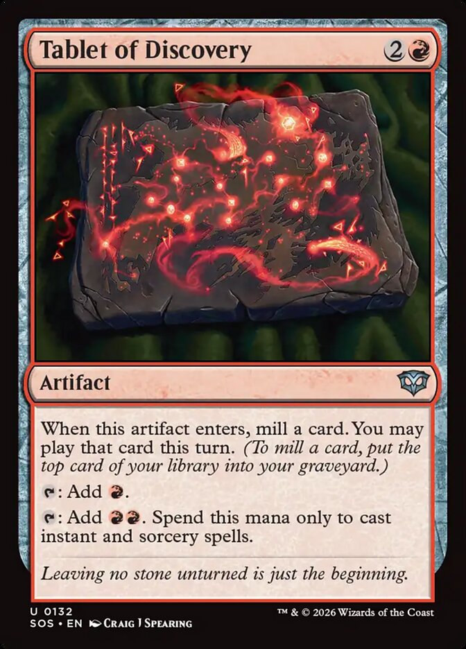 Tablet of Discovery – Uncommon Magic: The Gathering card from Secrets of Strixhaven (#132)