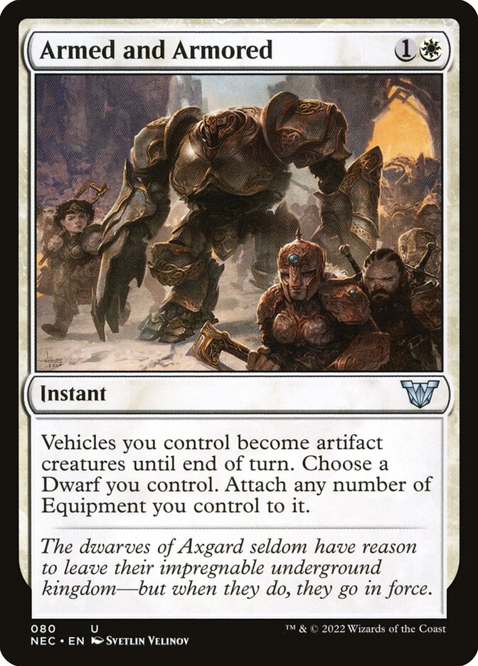 Armed and Armored – Uncommon Magic: The Gathering card from Neon Dynasty Commander (#80)