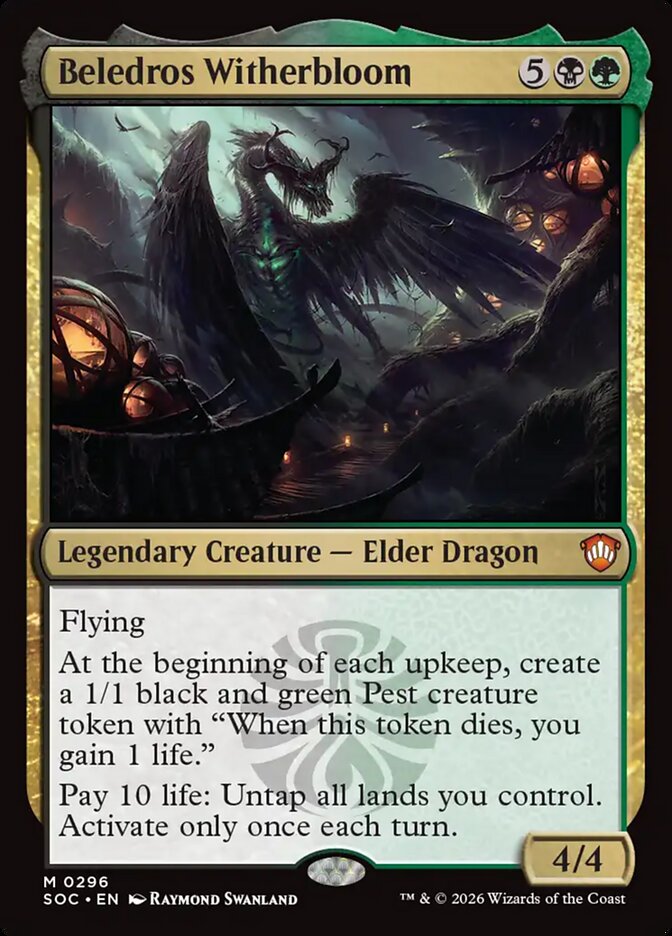 Beledros Witherbloom – Mythic Magic: The Gathering card from Secrets of Strixhaven Commander (#296)