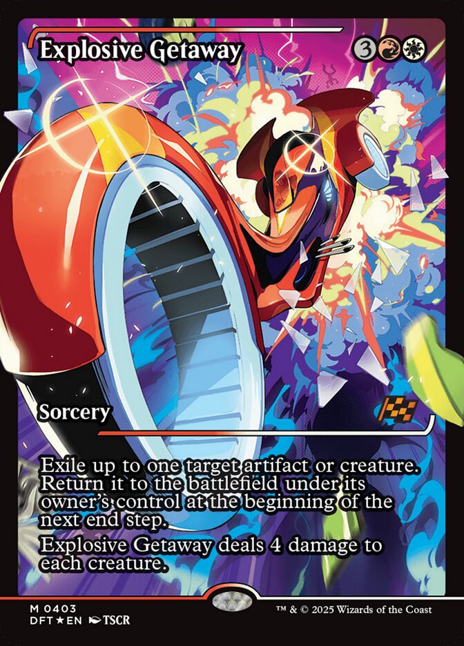 Explosive Getaway – Mythic Magic: The Gathering card from Aetherdrift (#403)