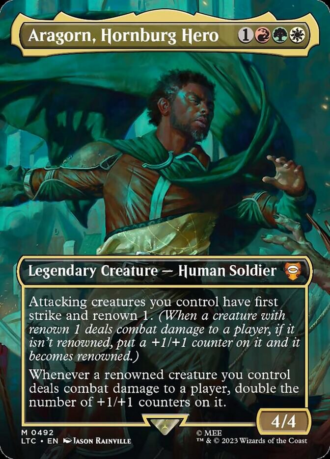 Aragorn, Hornburg Hero – Mythic Magic: The Gathering card from Tales of Middle-earth Commander (#492)
