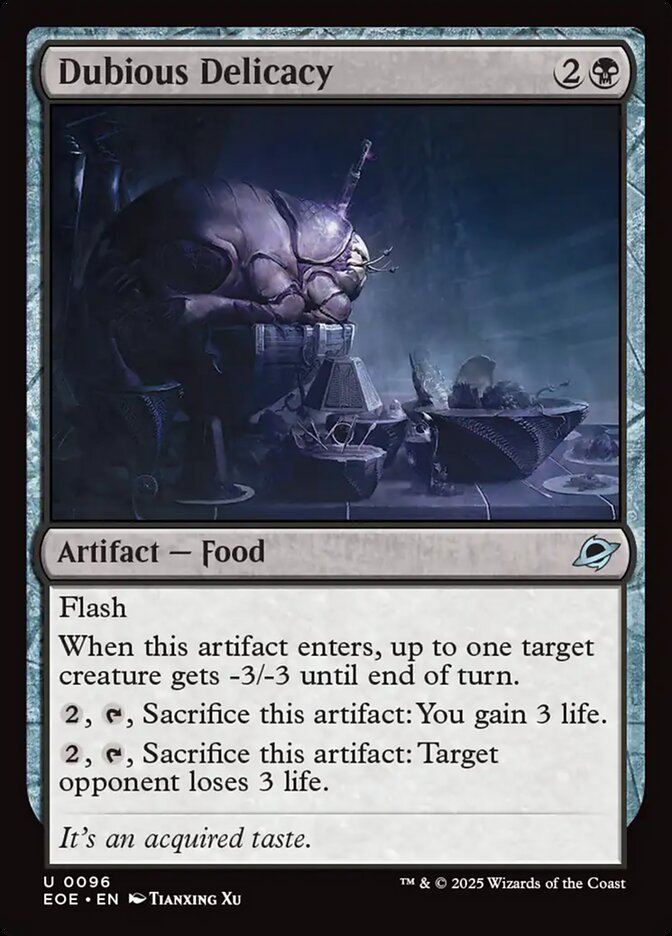 Dubious Delicacy – Uncommon Magic: The Gathering card from Edge of Eternities (#96)