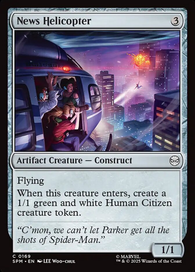 News Helicopter – Common Magic: The Gathering card from Marvel's Spider-Man (#169)