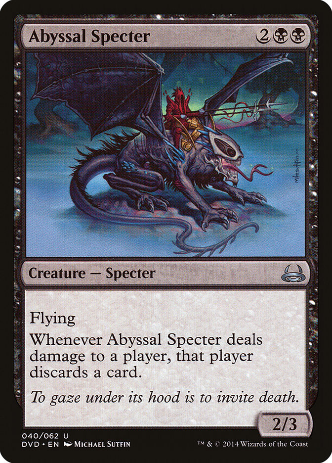 Abyssal Specter – Uncommon Magic: The Gathering card from Duel Decks Anthology: Divine vs. Demonic (#40)