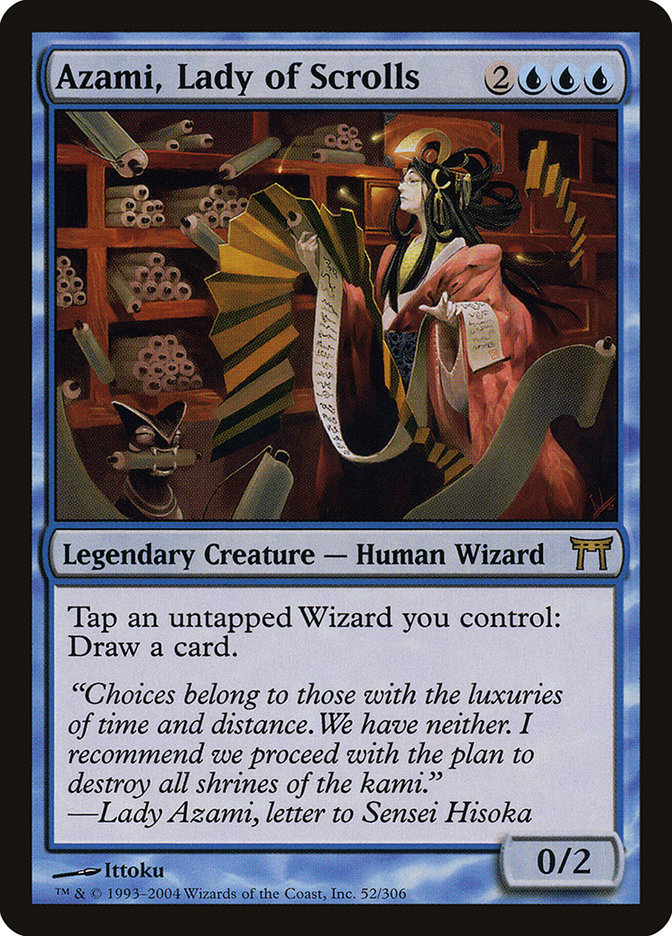Azami, Lady of Scrolls – Rare Magic: The Gathering card from Champions of Kamigawa (#52)