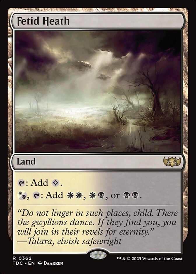Fetid Heath – Rare Magic: The Gathering card from Tarkir: Dragonstorm Commander (#362)