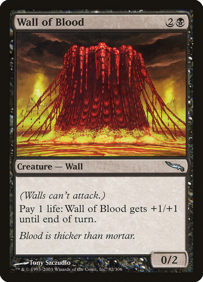 Wall of Blood – Uncommon Magic: The Gathering card from Mirrodin (#82)