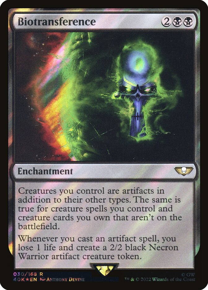Biotransference – Rare Magic: The Gathering card from Warhammer 40,000 Commander (#30★)