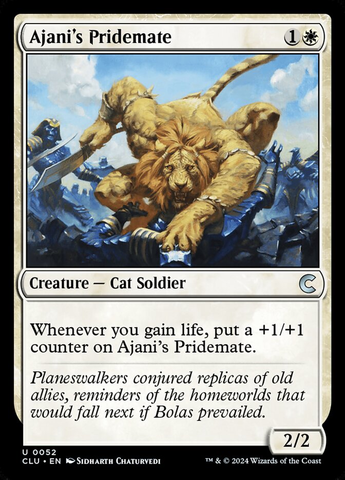 Ajani's Pridemate – Uncommon Magic: The Gathering card from Ravnica: Clue Edition (#52)