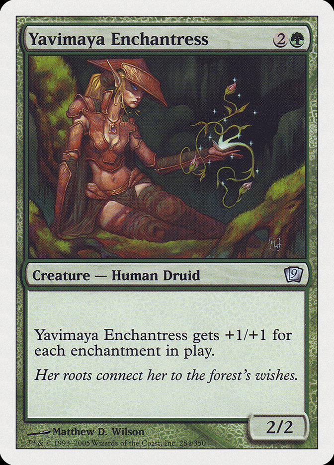 Yavimaya Enchantress – Uncommon Magic: The Gathering card from Ninth Edition (#284)