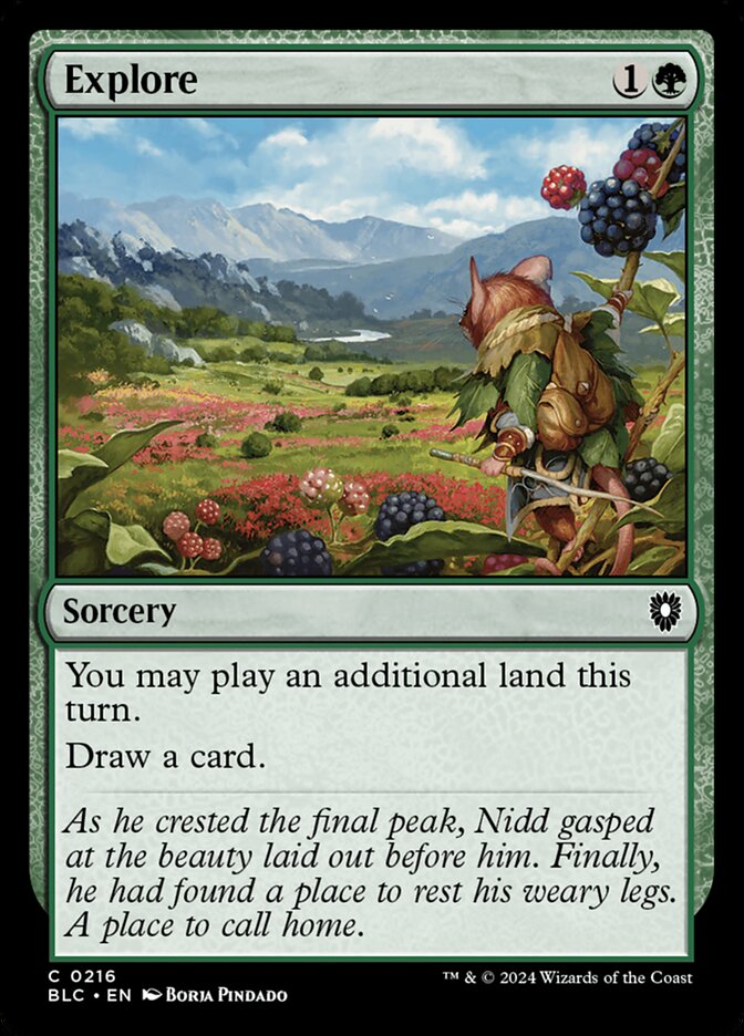 Explore – Common Magic: The Gathering card from Bloomburrow Commander (#216)