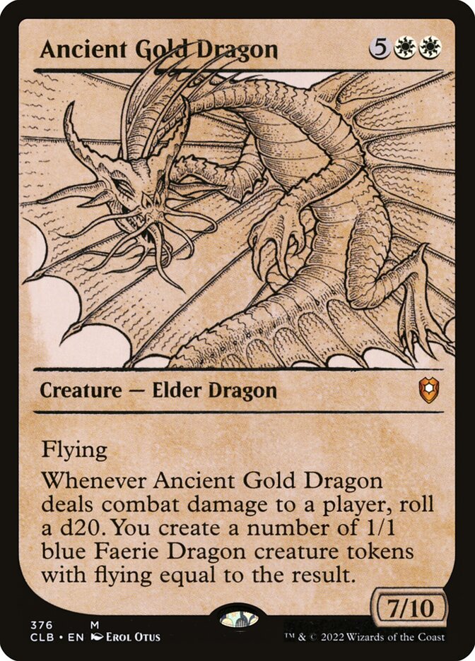 Ancient Gold Dragon – Mythic Magic: The Gathering card from Commander Legends: Battle for Baldur's Gate (#376)