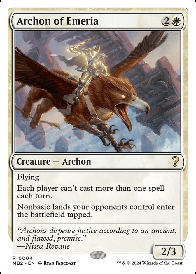 Archon of Emeria – Rare Magic: The Gathering card from Mystery Booster 2 (#4)