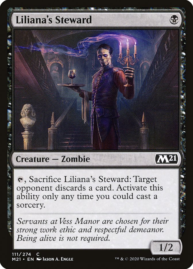 Liliana's Steward – Common Magic: The Gathering card from Core Set 2021 (#111)