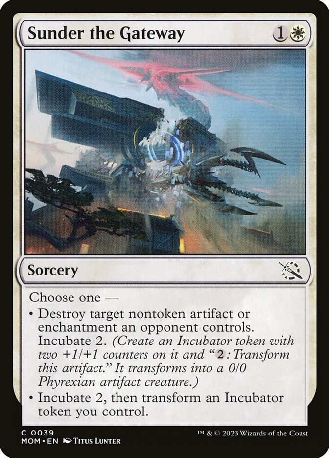 Sunder the Gateway – Common Magic: The Gathering card from March of the Machine (#39)