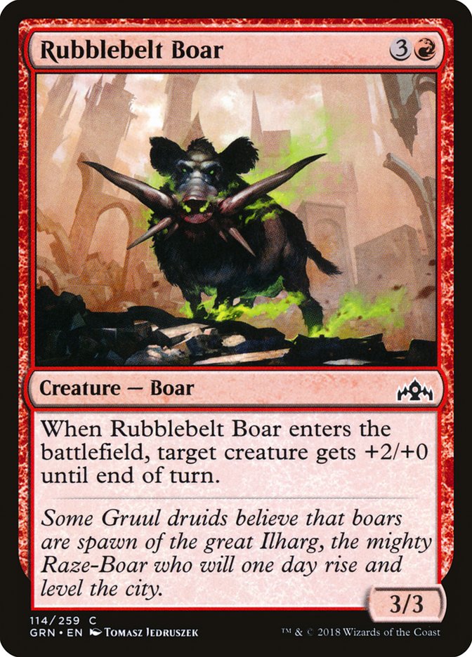 Rubblebelt Boar – Common Magic: The Gathering card from Guilds of Ravnica (#114)