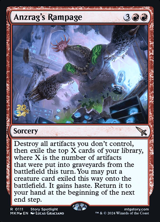 Anzrag's Rampage – Rare Magic: The Gathering card from Murders at Karlov Manor Promos (#111s)