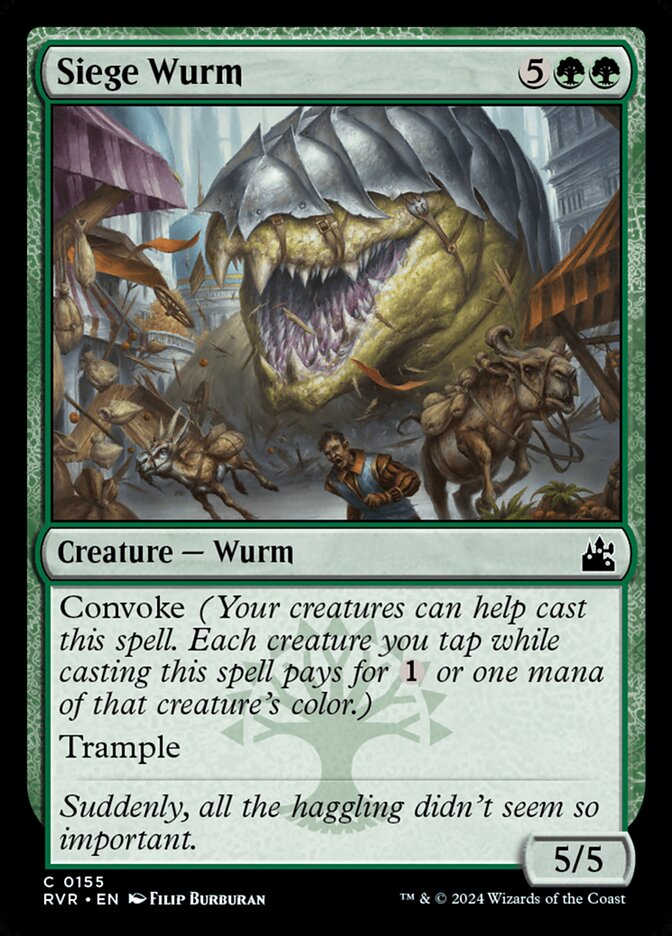 Siege Wurm – Common Magic: The Gathering card from Ravnica Remastered (#155)