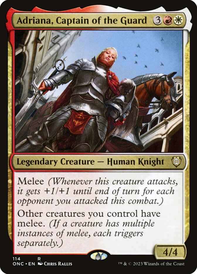 Adriana, Captain of the Guard – Rare Magic: The Gathering card from Phyrexia: All Will Be One Commander (#114)