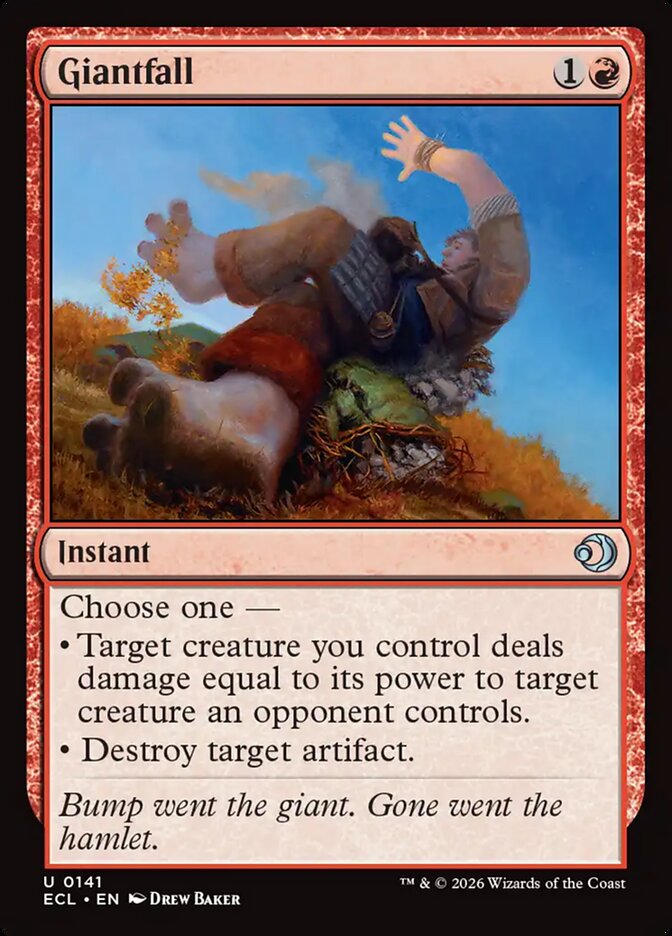 Giantfall – Uncommon Magic: The Gathering card from Lorwyn Eclipsed (#141)