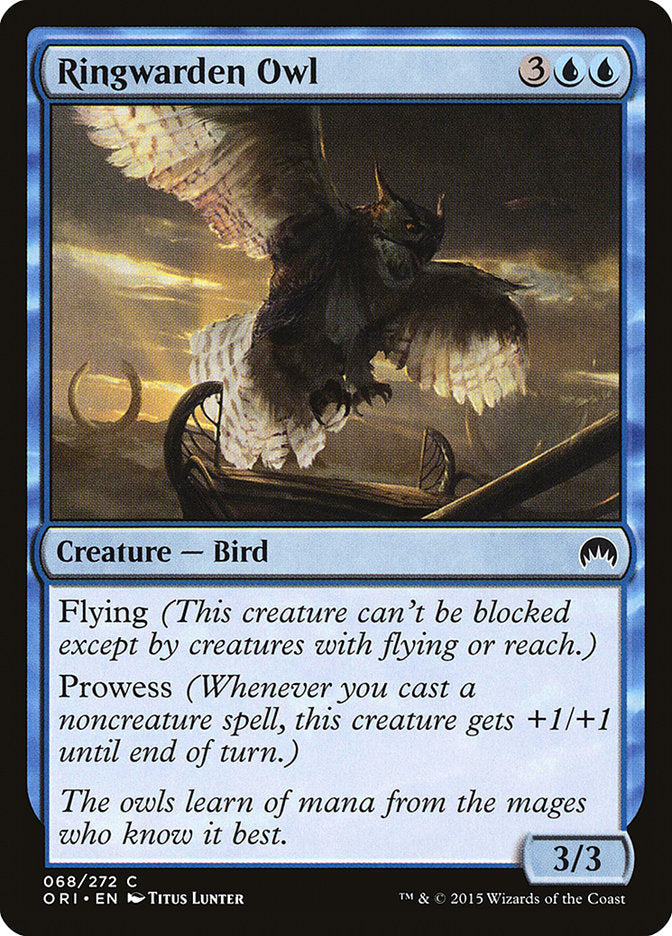 Ringwarden Owl – Common Magic: The Gathering card from Magic Origins (#68)