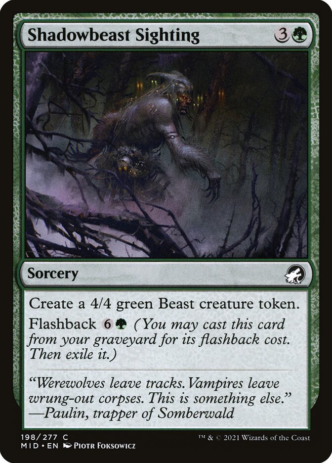 Shadowbeast Sighting – Common Magic: The Gathering card from Innistrad: Midnight Hunt (#198)