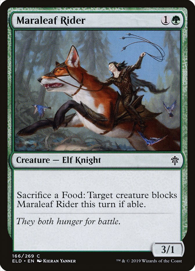 Maraleaf Rider – Common Magic: The Gathering card from Throne of Eldraine (#166)