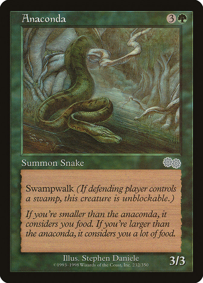 Anaconda – Uncommon Magic: The Gathering card from Urza's Saga (#232)