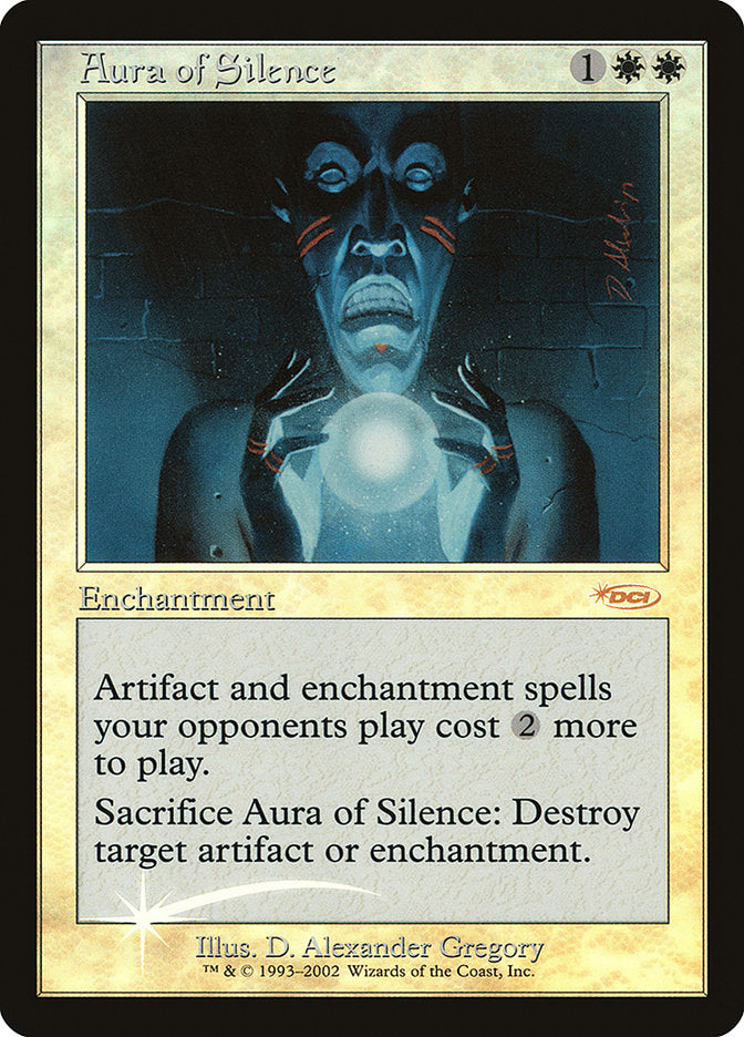 Aura of Silence – Rare Magic: The Gathering card from Friday Night Magic 2002 (#8)